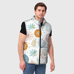 Мужской жилет Листья и узоры, цвет: 3D-черный — фото 2