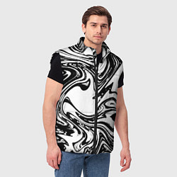 Мужской жилет Абстрактная черно-белая, цвет: 3D-черный — фото 2