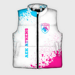 Мужской жилет AEK Athens neon gradient style вертикально, цвет: 3D-черный