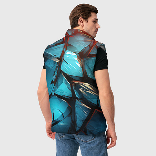 Мужской жилет Синие объемные плиты / 3D-Светло-серый – фото 4