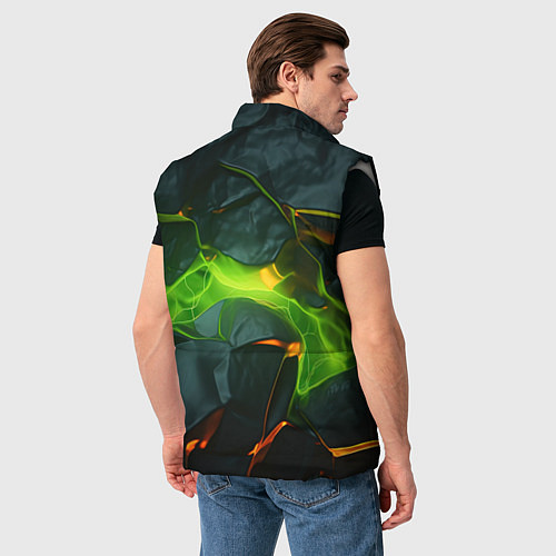 Мужской жилет Неоновая яркая геометрическая абстракция со светом / 3D-Светло-серый – фото 4
