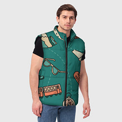 Мужской жилет Предметы для путешествий, транспорт, цвет: 3D-черный — фото 2