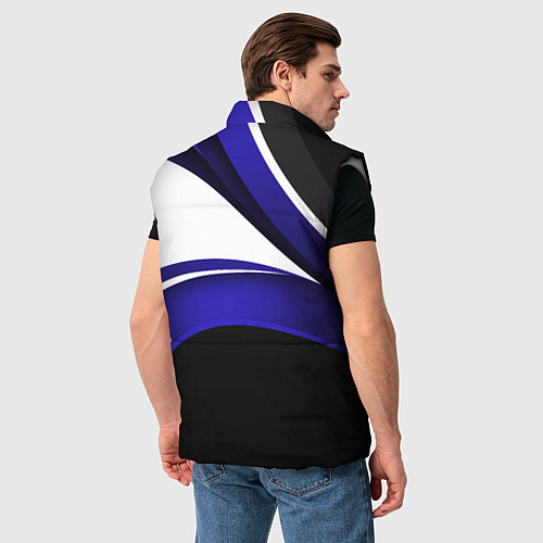 Мужской жилет BMW Logotype - blue waves / 3D-Светло-серый – фото 4