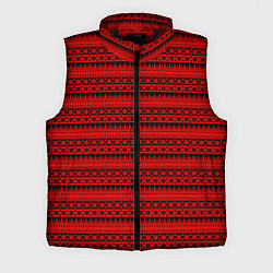 Мужской жилет Чёрно-красный норвежский узор, цвет: 3D-черный