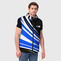 Мужской жилет BMW M - синие волны, цвет: 3D-черный — фото 2