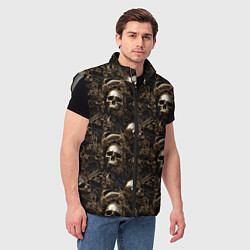 Мужской жилет Черепа и узоры лакшери, цвет: 3D-светло-серый — фото 2