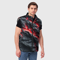 Мужской жилет Раскаленная лава на горных камнях, цвет: 3D-светло-серый — фото 2