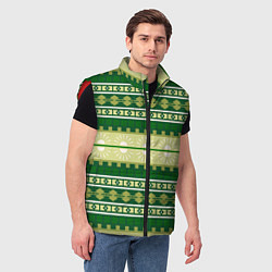 Мужской жилет Зеленый этнический паттерн, цвет: 3D-красный — фото 2