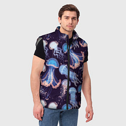 Мужской жилет Светящиеся медузы, цвет: 3D-светло-серый — фото 2