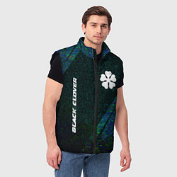 Мужской жилет Black Clover glitch blue, цвет: 3D-черный — фото 2