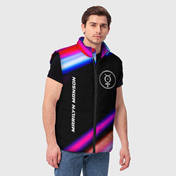 Мужской жилет Marilyn Manson neon rock lights, цвет: 3D-черный — фото 2
