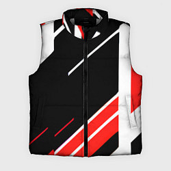 Мужской жилет Бело-красные полосы на чёрном фоне