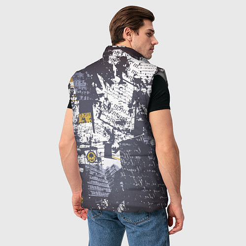 Мужской жилет Газетная страничка / 3D-Светло-серый – фото 4