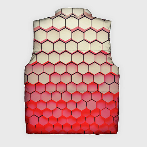 Мужской жилет Гексагональные блоки с красной подсветкой / 3D-Красный – фото 2