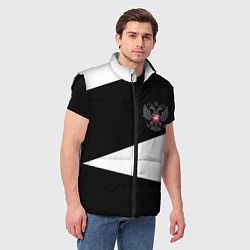 Мужской жилет Герб РФ геометрия текстура, цвет: 3D-черный — фото 2