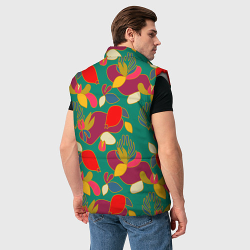 Мужской жилет Ягодно-цветочная абстракция / 3D-Светло-серый – фото 4