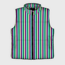 Мужской жилет Фиолетово-зелёный полосатый