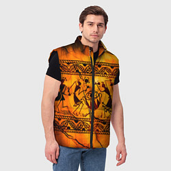 Мужской жилет Африканские наскальные рисунки, цвет: 3D-черный — фото 2