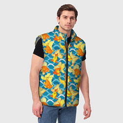 Мужской жилет Разноцветные золотые рыбки, цвет: 3D-светло-серый — фото 2