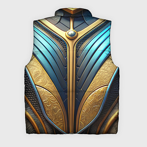 Мужской жилет Объемная футуристичная объемная текстура из кожи / 3D-Красный – фото 2