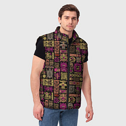 Мужской жилет Африка - этнический орнамент, цвет: 3D-черный — фото 2
