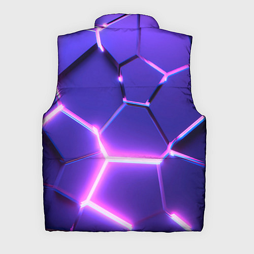 Мужской жилет Фиолетовые плиты с розовым свечением / 3D-Красный – фото 2