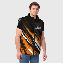 Мужской жилет KTM - Рваный гексагон, цвет: 3D-светло-серый — фото 2