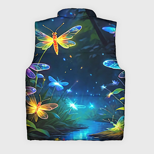 Мужской жилет Сказочный лес - бабочки / 3D-Красный – фото 2