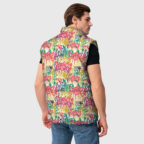 Мужской жилет Граффити с подтёками / 3D-Светло-серый – фото 4