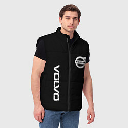 Мужской жилет Volvo white logo auto steel, цвет: 3D-черный — фото 2