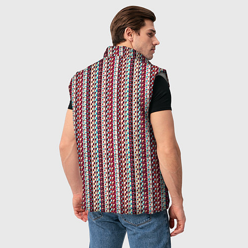 Мужской жилет Разноцветные полосы-узоры / 3D-Светло-серый – фото 4