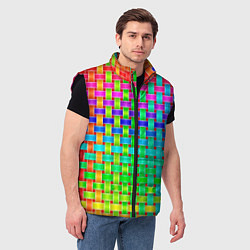 Мужской жилет Переплетенные радужные ленты, цвет: 3D-черный — фото 2
