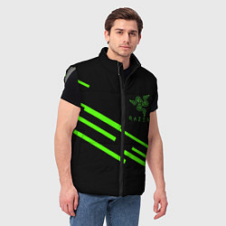 Мужской жилет Razer line green, цвет: 3D-светло-серый — фото 2