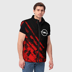 Мужской жилет Opel sport grunge, цвет: 3D-красный — фото 2