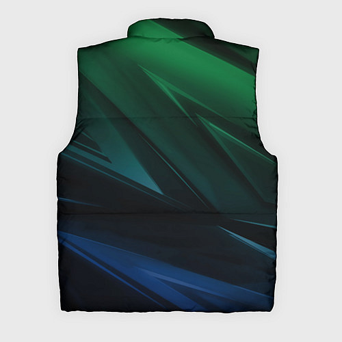 Мужской жилет Зелено-синие абстрактные объемные полосы / 3D-Красный – фото 2