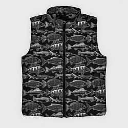 Мужской жилет Черно белые рыбы, цвет: 3D-светло-серый