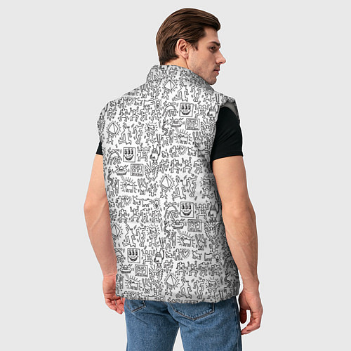 Мужской жилет Человечки и пришельцы / 3D-Светло-серый – фото 4