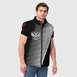 Мужской жилет Герб текстура геомтерия, цвет: 3D-красный — фото 2