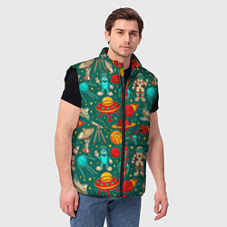 Мужской жилет Космические персонажи, цвет: 3D-черный — фото 2