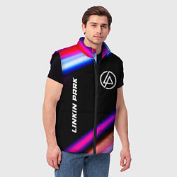 Мужской жилет Linkin Park neon rock lights, цвет: 3D-черный — фото 2