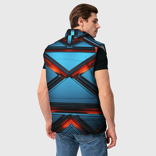 Мужской жилет Абстрактные треугольные плиты со светом / 3D-Светло-серый – фото 4