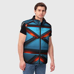 Мужской жилет Абстрактные треугольные плиты со светом, цвет: 3D-светло-серый — фото 2