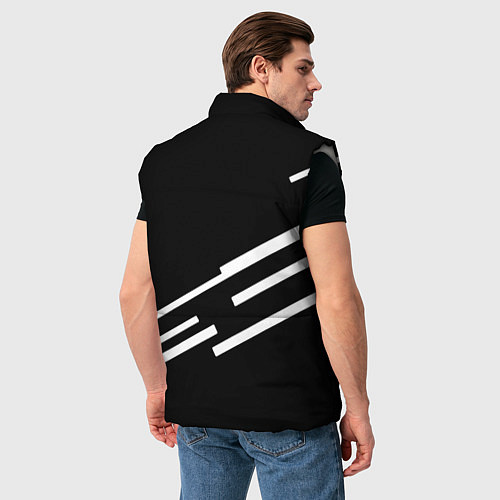 Мужской жилет Россия геометрия спорт / 3D-Светло-серый – фото 4
