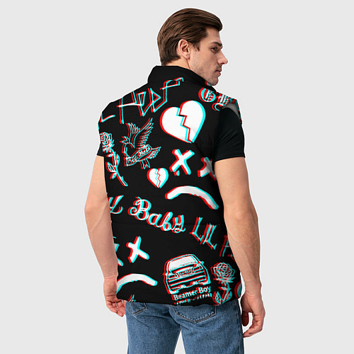 Мужской жилет Lil Peep logo glitch / 3D-Светло-серый – фото 4
