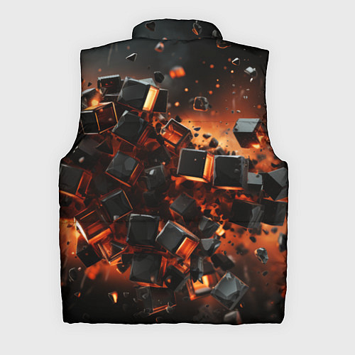 Мужской жилет Черные кубики во взрыве абстракции / 3D-Красный – фото 2