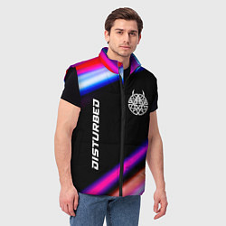 Мужской жилет Disturbed neon rock lights, цвет: 3D-черный — фото 2