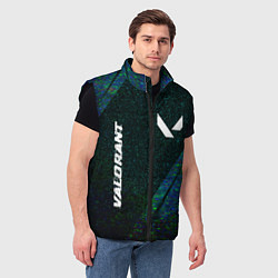 Мужской жилет Valorant glitch blue cybersport, цвет: 3D-черный — фото 2