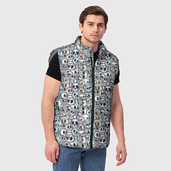 Мужской жилет Черепа разной формы паттерны, цвет: 3D-светло-серый — фото 2