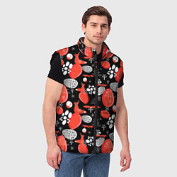 Мужской жилет Лисицы паттерн цветной, цвет: 3D-черный — фото 2