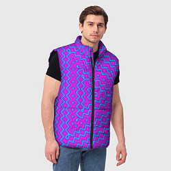 Мужской жилет Неонового цвета геометрический асимметричный узор, цвет: 3D-черный — фото 2